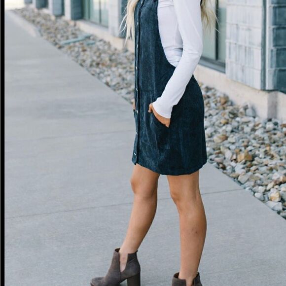 Amy Too dark green mod corduroy dress. Size 14 - Picture 6 of 7